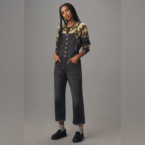 ▫️Anthropologie Black Denim Pilcro Painter Denim Overalls